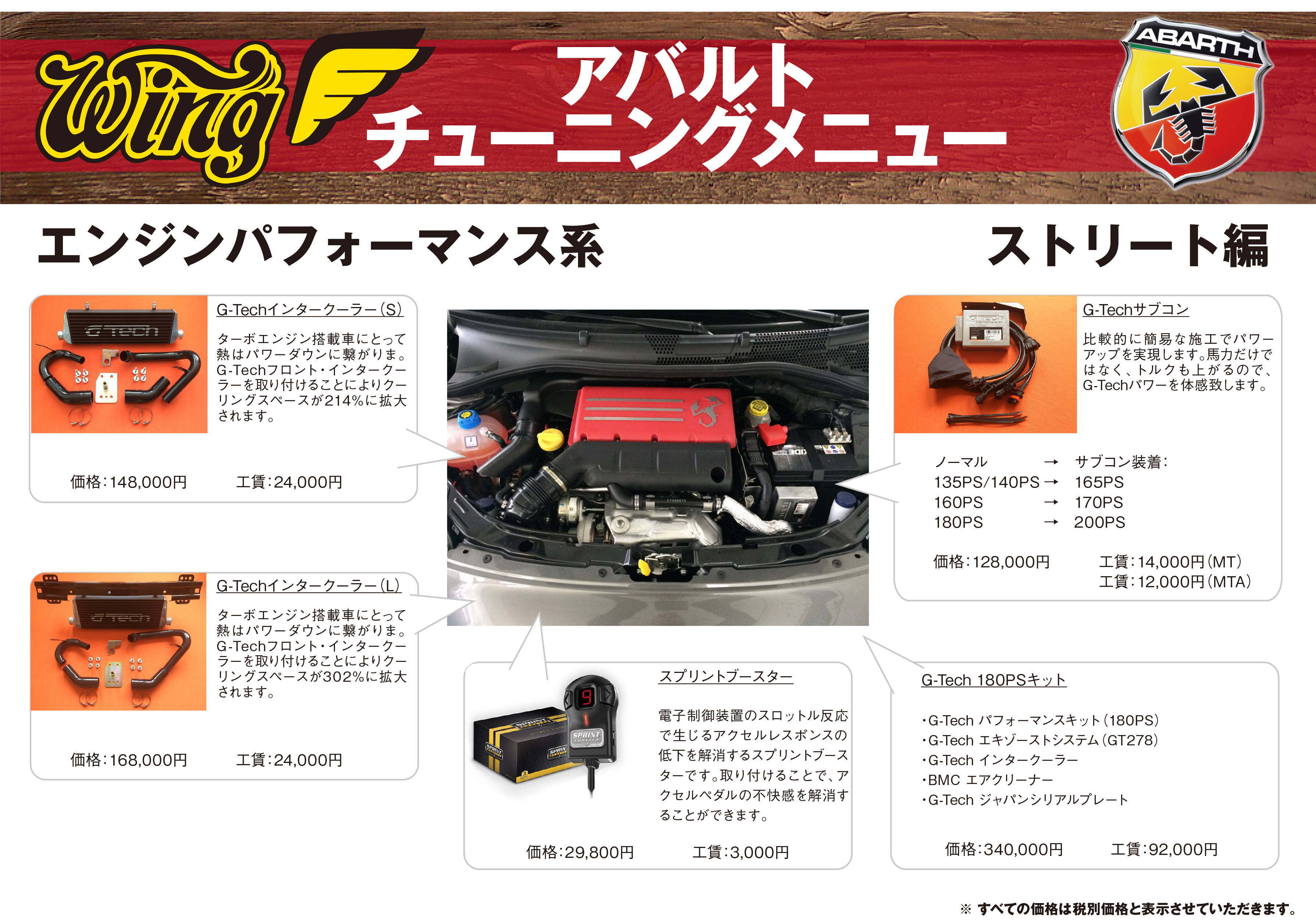 アバルトのチューニングメニュー | WINGAUTO Co., Ltd.