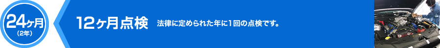 24ヶ月（2年）,12ヶ月点検,法律に定められた年に1回の点検です。